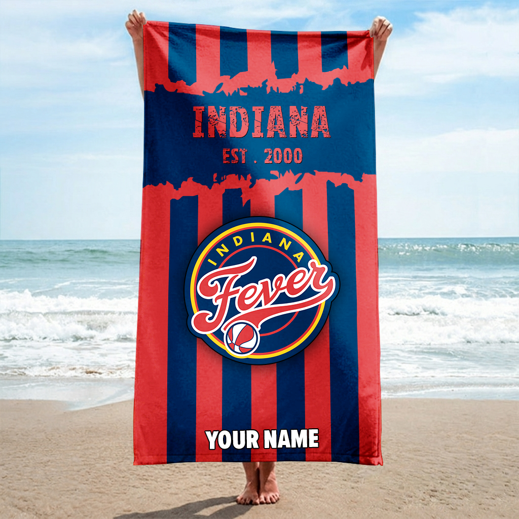 FINAL SALE - NEW CUSTOMIZED WNBA06 IDF INDIANA FEVER BEACH TOWEL FOR FAN