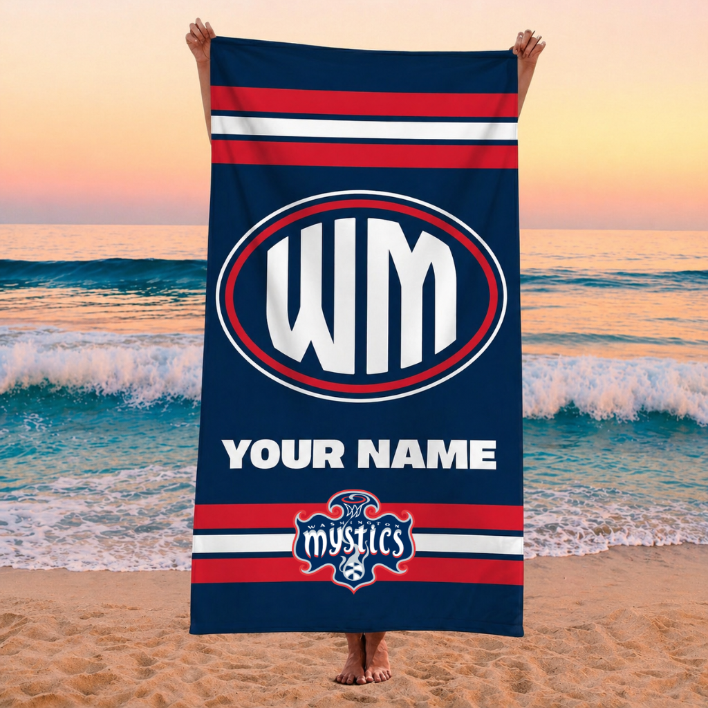 ENDING TODAY - NEW CUSTOMIZED WNBA13 WSM WASHINGTON MYSTICS BEACH TOWEL FOR FAN
