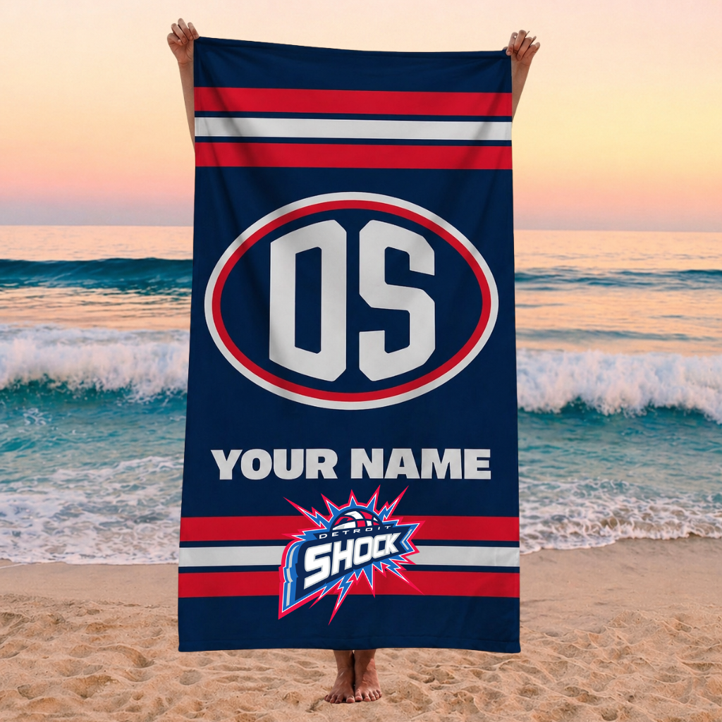 ENDING TODAY - NEW CUSTOMIZED WNBA15 DTS DETROIT SHOCK BEACH TOWEL FOR FAN