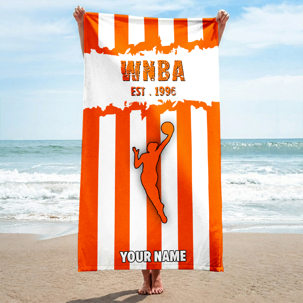 FINAL SALE - NEW CUSTOMIZED WNBA16 WOMEN'S NATIONAL BASKETBALL ASSOCIATION BEACH TOWEL FOR FAN