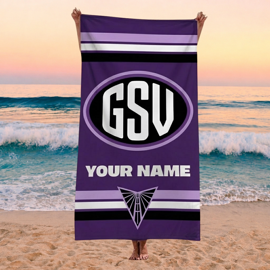 ENDING TODAY - NEW CUSTOMIZED WNBA05 GSV GOLDEN STATE VALKYRIES BEACH TOWEL FOR FAN