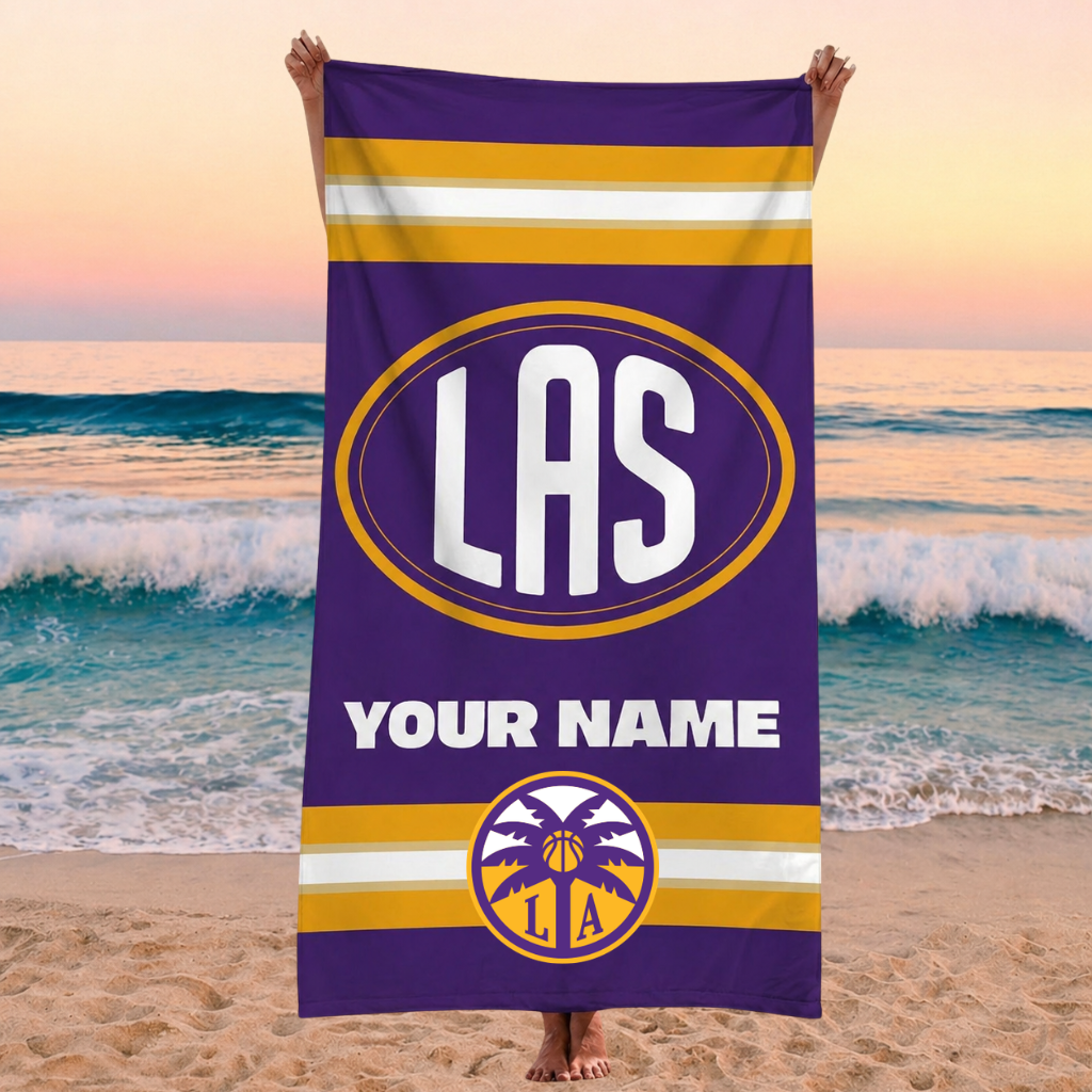 ENDING TODAY - NEW CUSTOMIZED WNBA08 LAS LOS ANGELES SPARKS BEACH TOWEL FOR FAN