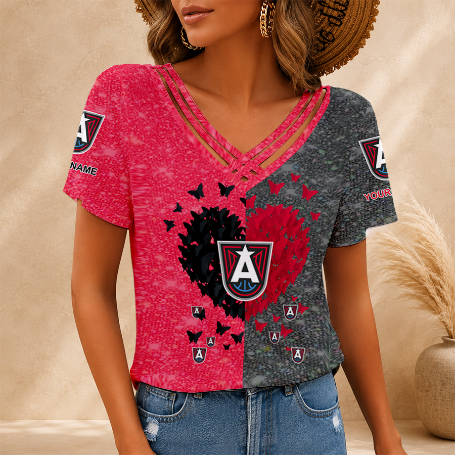 [FAN FAVORITE] NEW CUSTOMIZED WNBA01 ALD ATLANTA DREAM V-NECK SHIRT