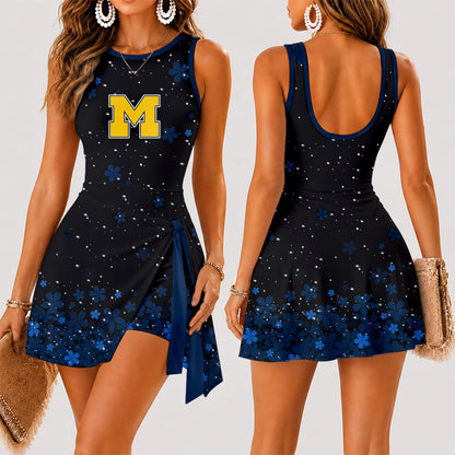 [FAN FAVORITE] NEW CUSTOMIZED NCAA CWS01 MIW MICHIGAN WOLVERINES WOMEN'S SUMMER SKORT DRESS