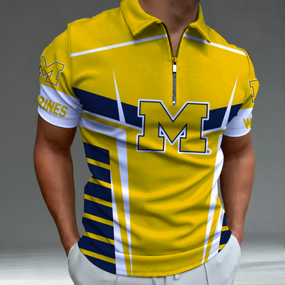 [FAN FAVORITE] NEW CUSTOMIZED NCAA CWS01 MIW MICHIGAN WOLVERINES POLO SHIRT
