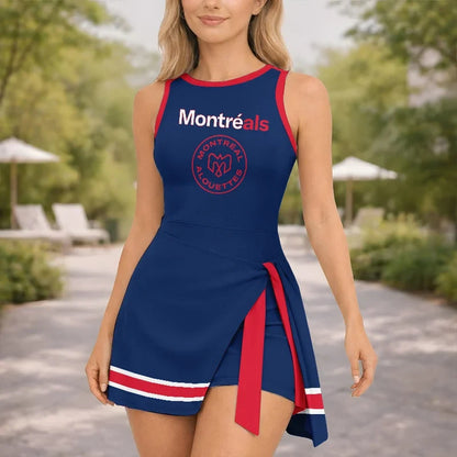[FAN EXCLUSIVE] NEW CUSTOMIZED CFL01 MTL MONTREAL ALOUETTES WOMEN'S SUMMER SKORT DRESS