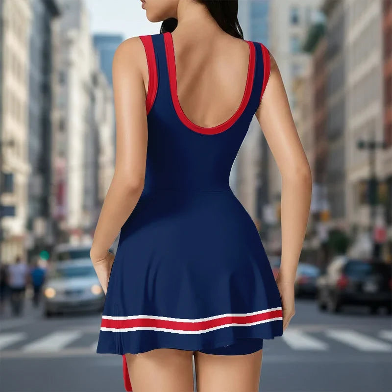 [FAN EXCLUSIVE] NEW CUSTOMIZED CFL01 MTL MONTREAL ALOUETTES WOMEN'S SUMMER SKORT DRESS