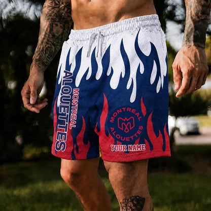 [FAN EXCLUSIVE] NEW CUSTOMIZED CFL01 MTL MONTREAL ALOUETTES SHORT PANTS