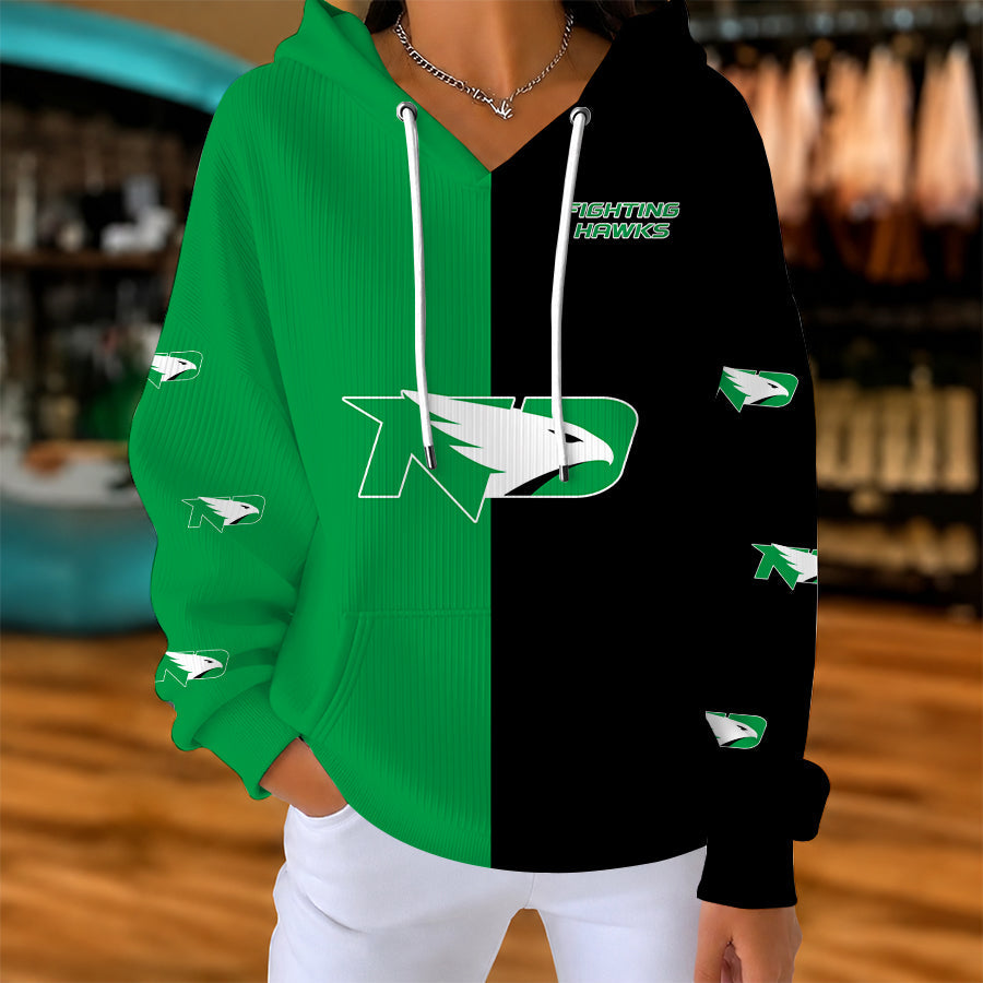 [FAN FAVORITE] NEW CUSTOMIZED NCAA MFF01 NFH NORTH DAKOTA FIGHTING HAWKS RIBBED HOODIE & SWEATSHIRT