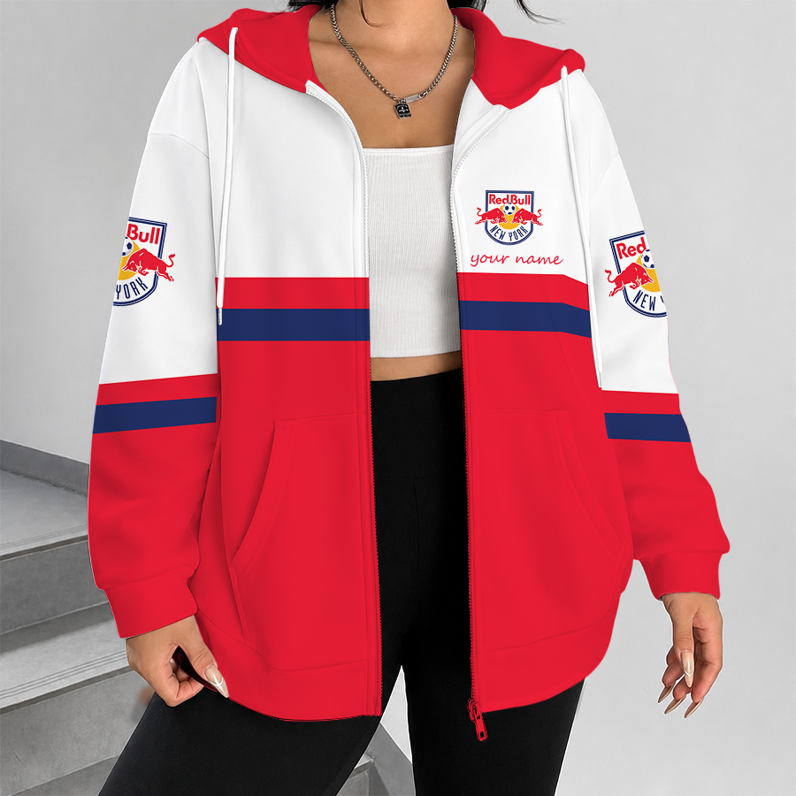 [FAN EXCLUSIVE] NEW CUSTOMIZED MLS01 NRB NEW YORK RED BULLS ZIP HOODIE