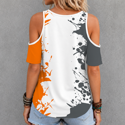 [FAN FAVORITE] NEW CUSTOMIZED NCAA FBS01 TNV TENNESSEE VOLUNTEERS CRISS CROSS V-NECK TOP
