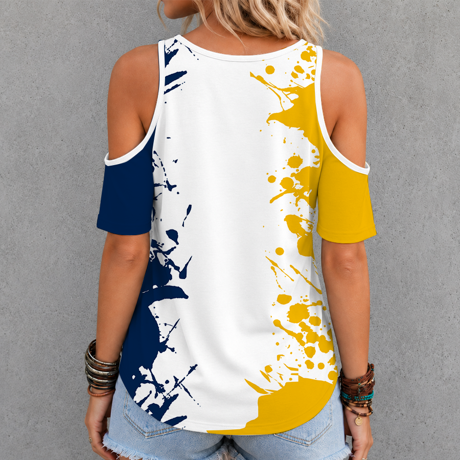 [FAN FAVORITE] NEW CUSTOMIZED NCAA MAM02 MIW MICHIGAN WOLVERINES CRISS CROSS V-NECK TOP