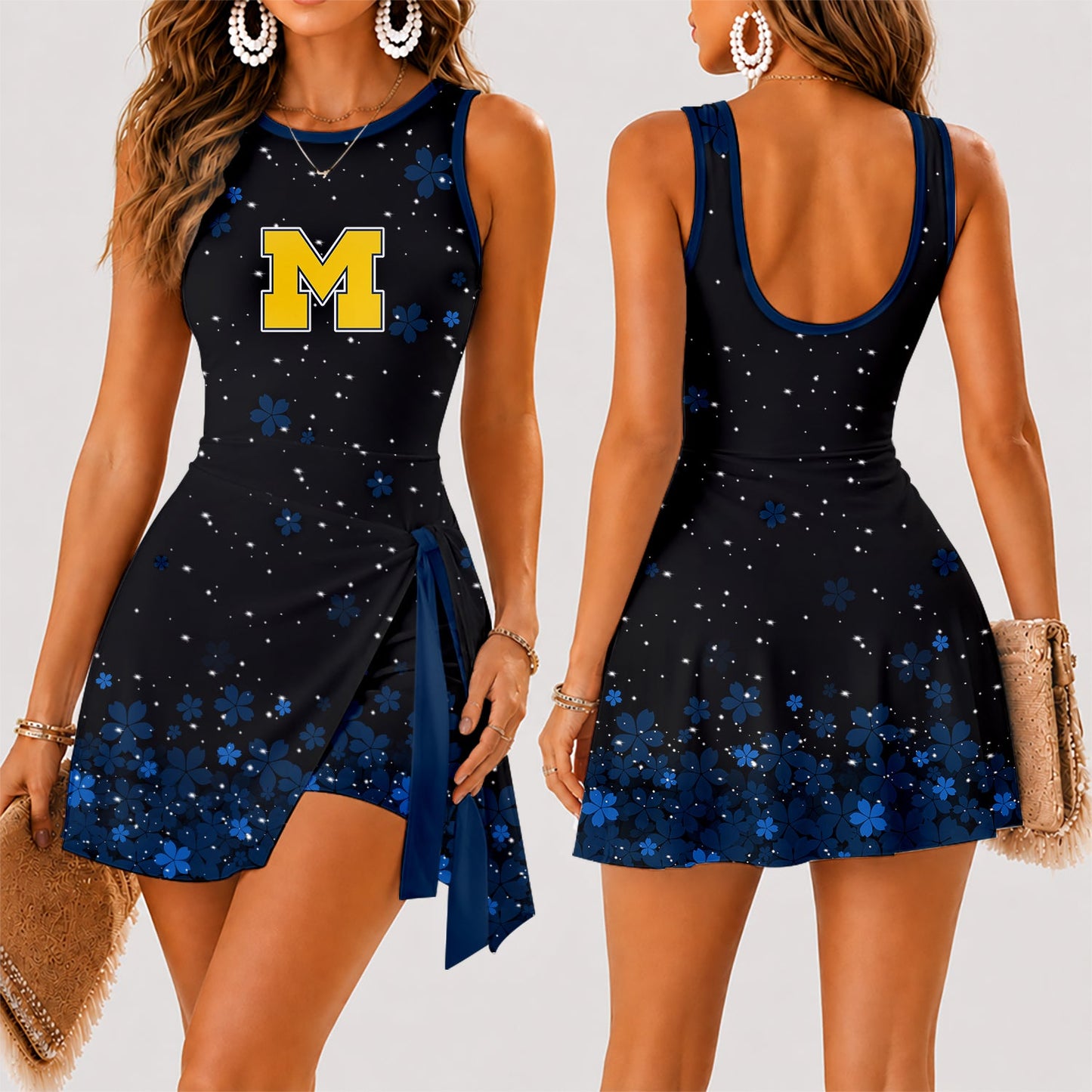 [FAN FAVORITE] NEW CUSTOMIZED NCAA MAM02 MIW MICHIGAN WOLVERINES WOMEN'S SUMMER SKORT DRESS