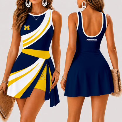 [FAN FAVORITE] NEW CUSTOMIZED NCAA MAM02 MIW MICHIGAN WOLVERINES WOMEN'S SUMMER SKORT DRESS