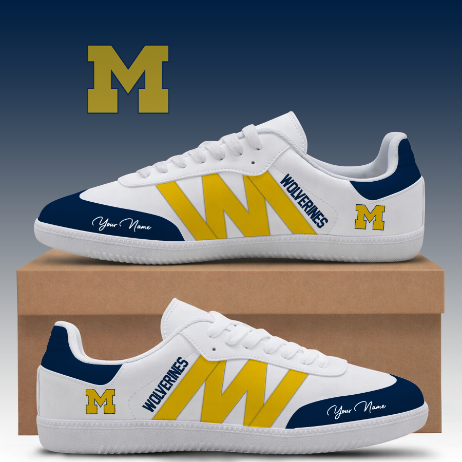 [FAN FAVORITE] NEW CUSTOMIZED NCAA MAM02 MIW MICHIGAN WOLVERINES CLASSIC SNEAKERS