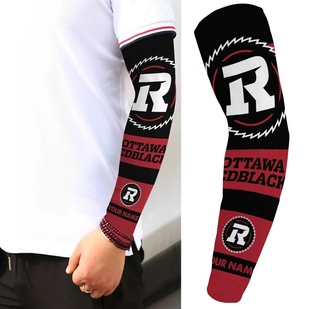 [FAN EXCLUSIVE] NEW CUSTOMIZED CFL02 OTT OTTAWA REDBLACKS SUN ARM SLEEVES