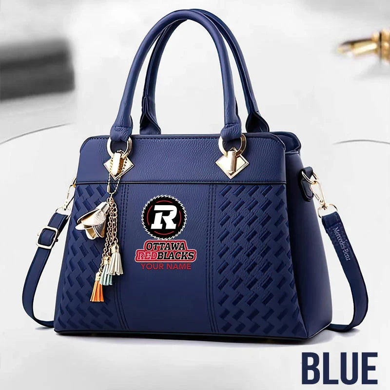 [FAN EXCLUSIVE] NEW CUSTOMIZED CFL02 OTT OTTAWA REDBLACKS MULTICOLOR HANDBAG