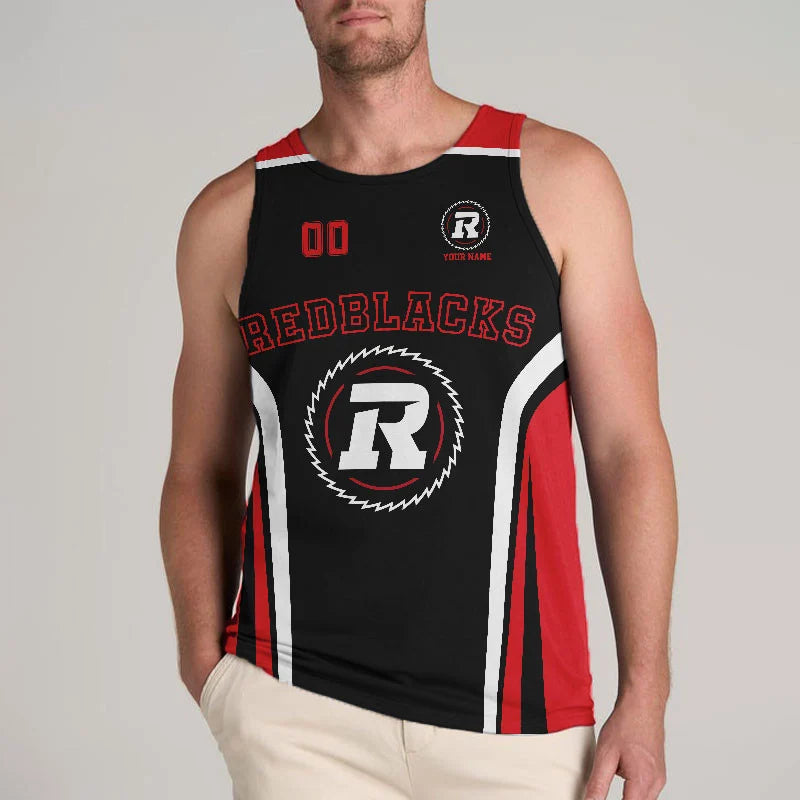 [FAN EXCLUSIVE] NEW CUSTOMIZED CFL02 OTT OTTAWA REDBLACKS UNISEX TANK TOP