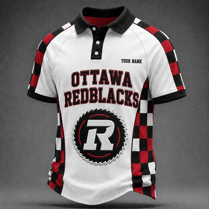 [FAN EXCLUSIVE] NEW CUSTOMIZED CFL02 OTT OTTAWA REDBLACKS POLO SHIRT
