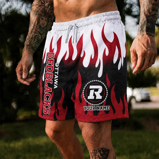 [FAN EXCLUSIVE] NEW CUSTOMIZED CFL02 OTT OTTAWA REDBLACKS SHORT PANTS