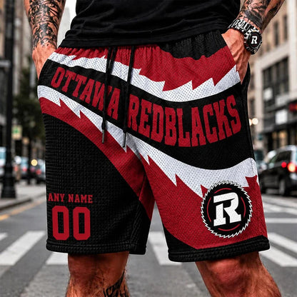 [FAN EXCLUSIVE] NEW CUSTOMIZED CFL02 OTT OTTAWA REDBLACKS SHORT PANTS