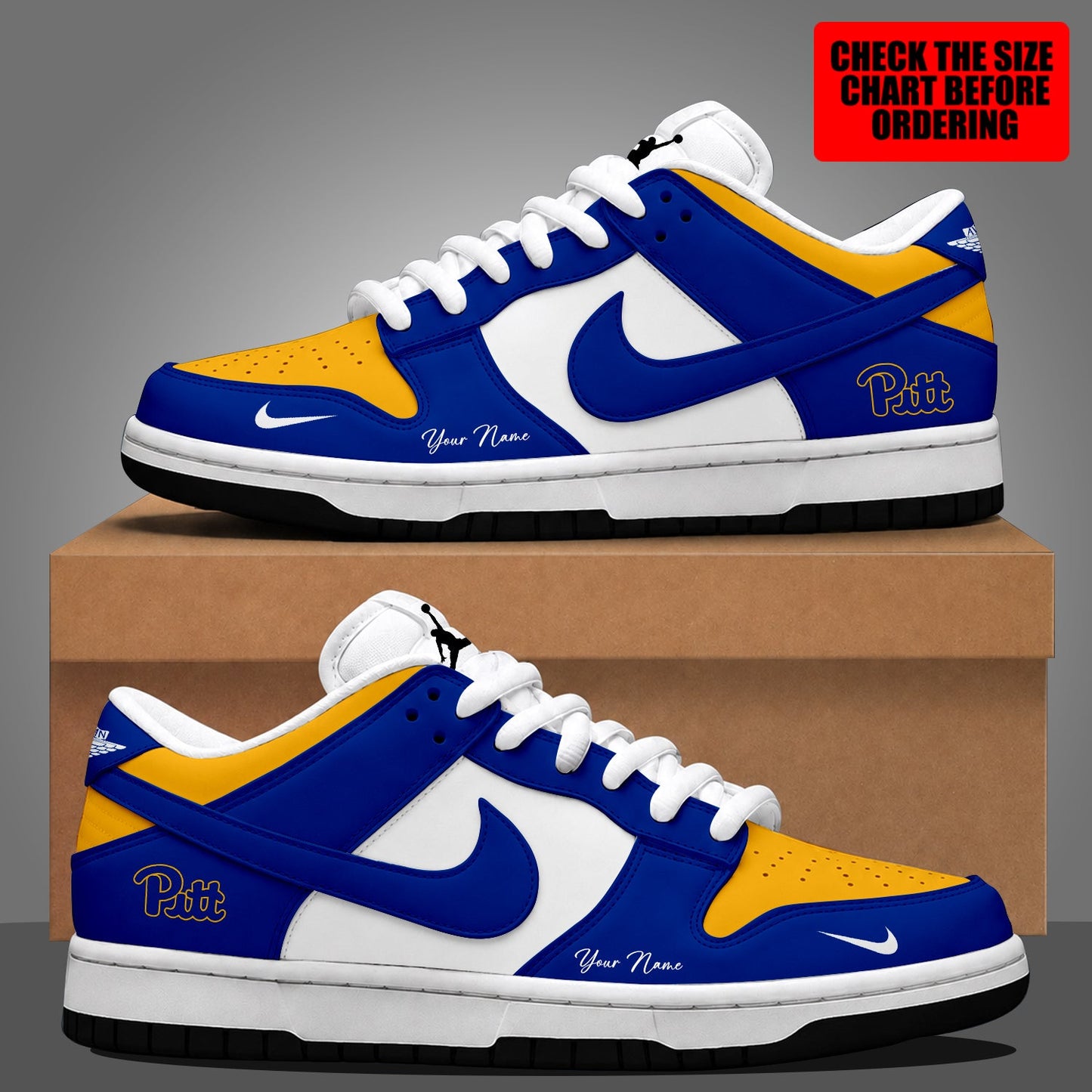 [FAN FAVORITE] NEW CUSTOMIZED NCAA FBS02 PIP PITTSBURGH PANTHERS DUNK LOW SHOES