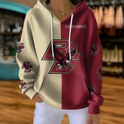 [FAN FAVORITE] NEW CUSTOMIZED NCAA MFF03 BOE BOSTON COLLEGE EAGLES RIBBED HOODIE & SWEATSHIRT