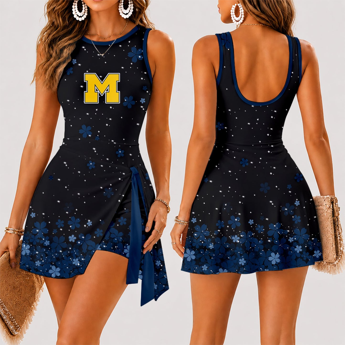 [FAN FAVORITE] NEW CUSTOMIZED NCAA FBS03 MIW MICHIGAN WOLVERINES WOMEN'S SUMMER SKORT DRESS