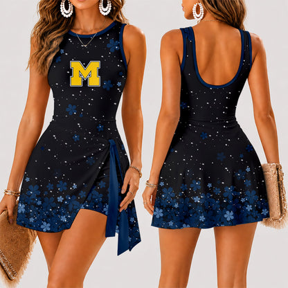 [FAN FAVORITE] NEW CUSTOMIZED NCAA FBS03 MIW MICHIGAN WOLVERINES WOMEN'S SUMMER SKORT DRESS