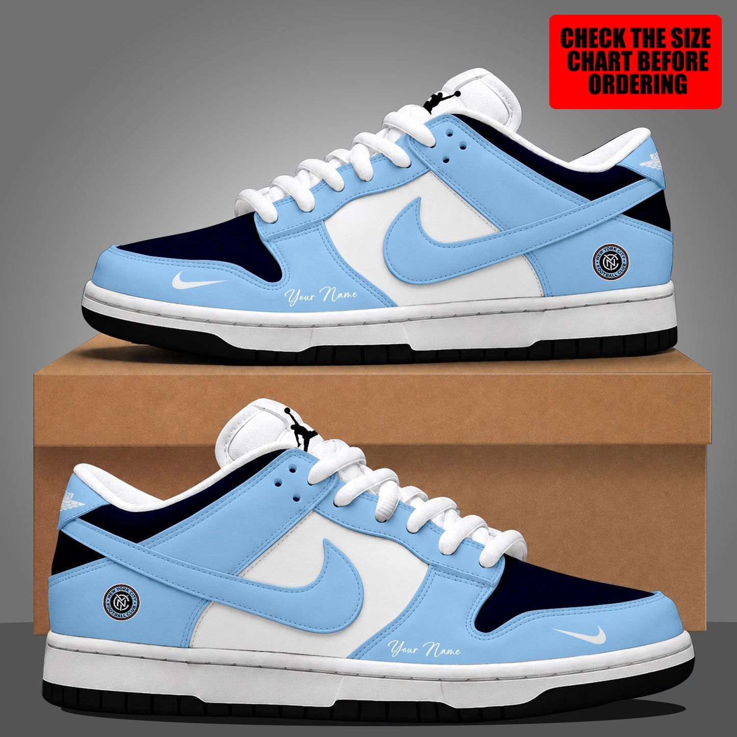 [FAN EXCLUSIVE] NEW CUSTOMIZED MLS03 NYC NEW YORK CITY FC DUNK LOW SHOES