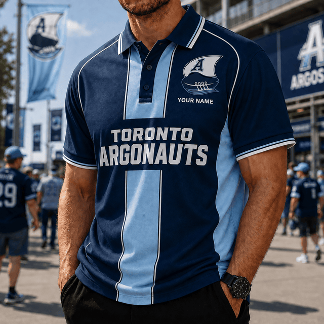 [FAN EXCLUSIVE] NEW CUSTOMIZED CFL03 TOR TORONTO ARGONAUTS STRAPPY POLO SHIRT