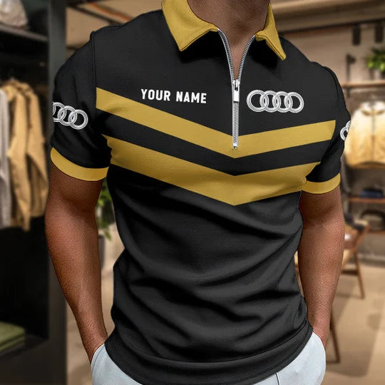 [FAN MUST-HAVE] NEW CUSTOMIZED F104 AUD AUDI ZIP POLO SHIRT
