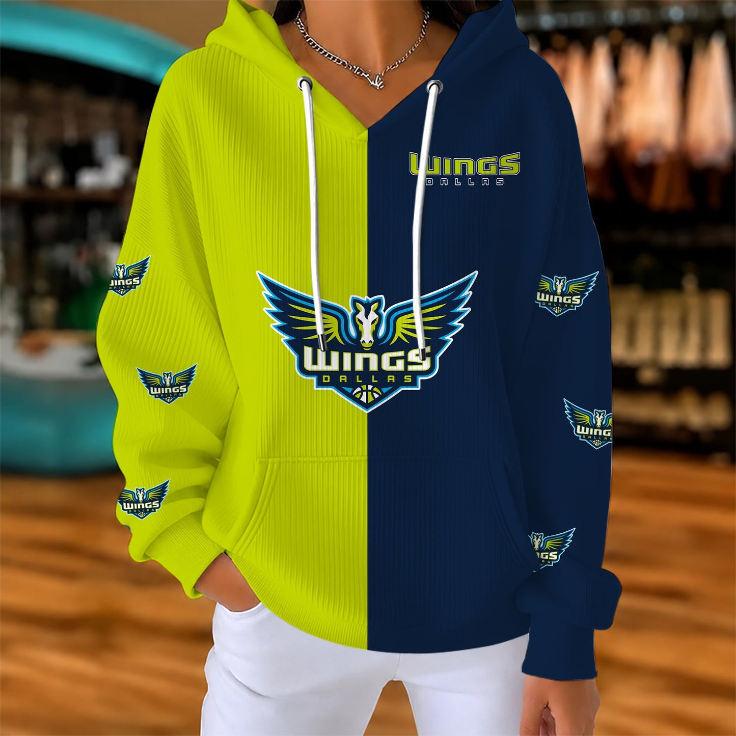 [FAN FAVORITE] NEW CUSTOMIZED WNBA04 DLW DALLAS WINGS RIBBED HOODIE & SWEATSHIRT