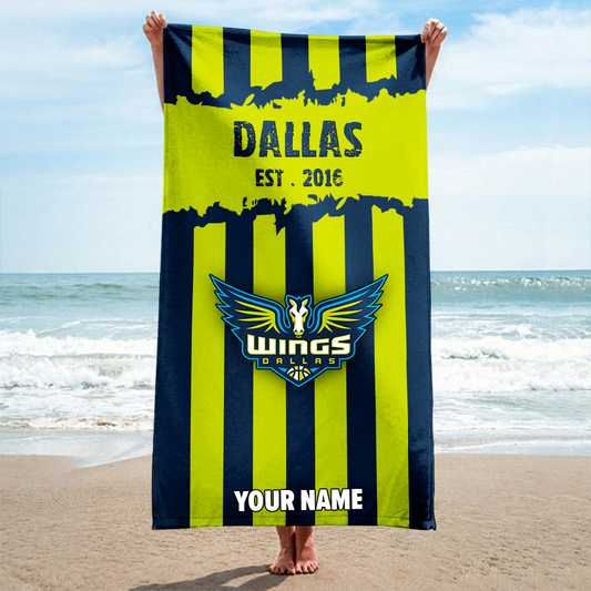FINAL SALE - NEW CUSTOMIZED WNBA04 DLW DALLAS WINGS BEACH TOWEL FOR FAN