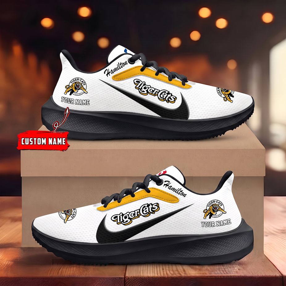 [FAN EXCLUSIVE] NEW CUSTOMIZED CFL04 HAM HAMILTON TIGER-CATS STRAPPY ROAD RUNNING SHOES