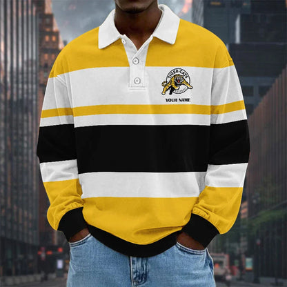[FAN EXCLUSIVE] NEW CUSTOMIZED CFL04 HAM HAMILTON TIGER-CATS LONG SLEEVE POLO