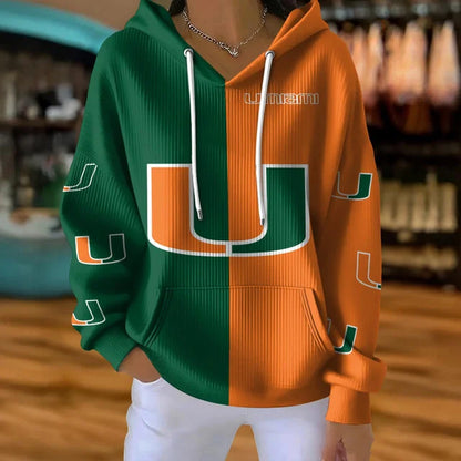 [FAN FAVORITE] NEW CUSTOMIZED NCAA CWS04 MIH MIAMI HURRICANES RIBBED HOODIE & SWEATSHIRT