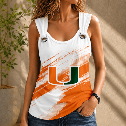 [FAN FAVORITE] NEW CUSTOMIZED NCAA CWS04 MIH MIAMI HURRICANES O-RING SHOULDER TANK TOP
