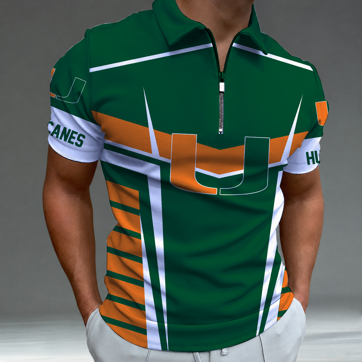 [FAN FAVORITE] NEW CUSTOMIZED NCAA CWS04 MIH MIAMI HURRICANES POLO SHIRT
