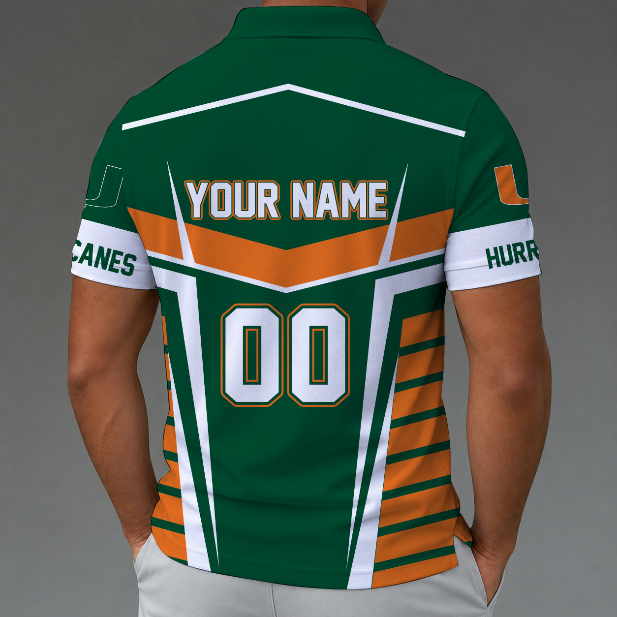 [FAN FAVORITE] NEW CUSTOMIZED NCAA CWS04 MIH MIAMI HURRICANES POLO SHIRT