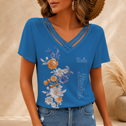 [FAN FAVORITE] NEW CUSTOMIZED NCAA MAM04 UCB UCLA BRUINS V-NECK SHIRT