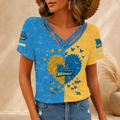 [FAN FAVORITE] NEW CUSTOMIZED NCAA MAM04 UCB UCLA BRUINS V-NECK SHIRT