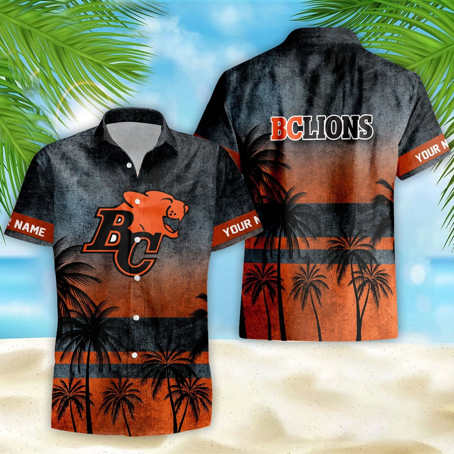 [FAN EXCLUSIVE] NEW CUSTOMIZED CFL05 BCL BC LIONS HAWAIIAN SHIRT & SHORTS SET