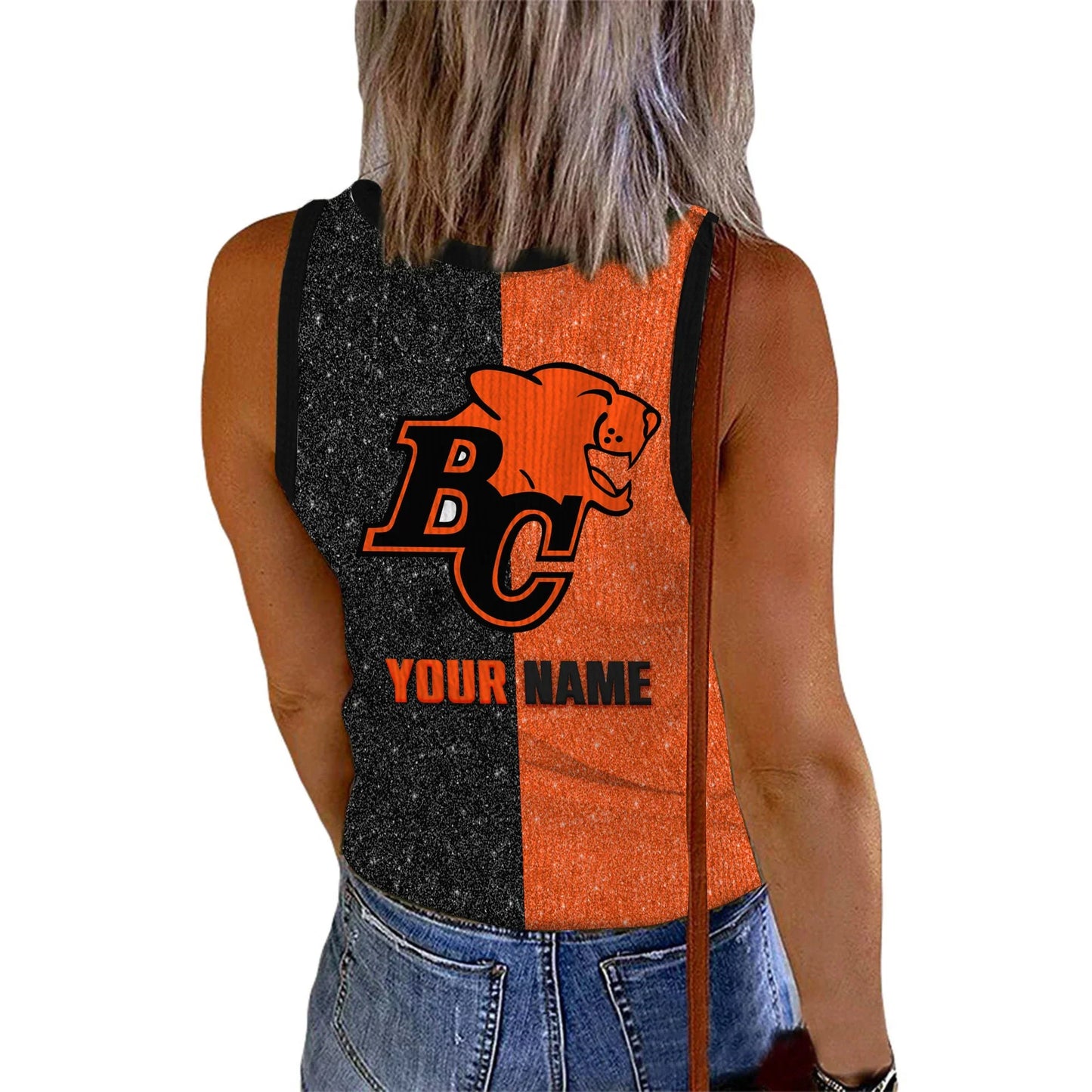 [FAN EXCLUSIVE] NEW CUSTOMIZED CFL05 BCL BC LIONS WOMEN'S V-NECK TANK TOP