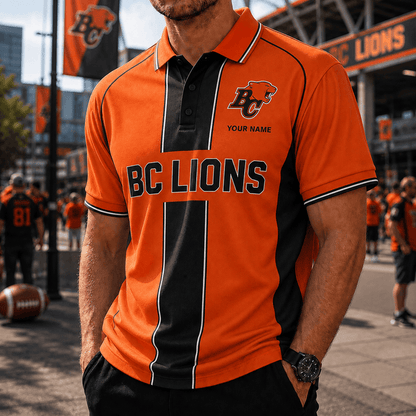 [FAN EXCLUSIVE] NEW CUSTOMIZED CFL05 BCL BC LIONS STRAPPY POLO SHIRT