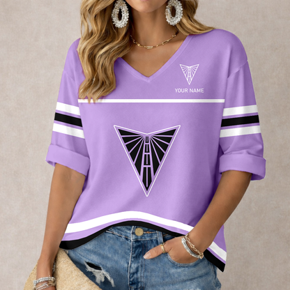 LIMITED EDITION - NEW CUSTOMIZED WNBA05 GSV GS VALKYRIES  WOMEN'S HEART V-NECK LONG SLEEVE SHIRT