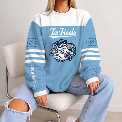 [FAN FAVORITE] NEW CUSTOMIZED NCAA MAM05 NTH NORTH CAROLINA TAR HEELS STRAPPY UNISEX SWEATSHIRT