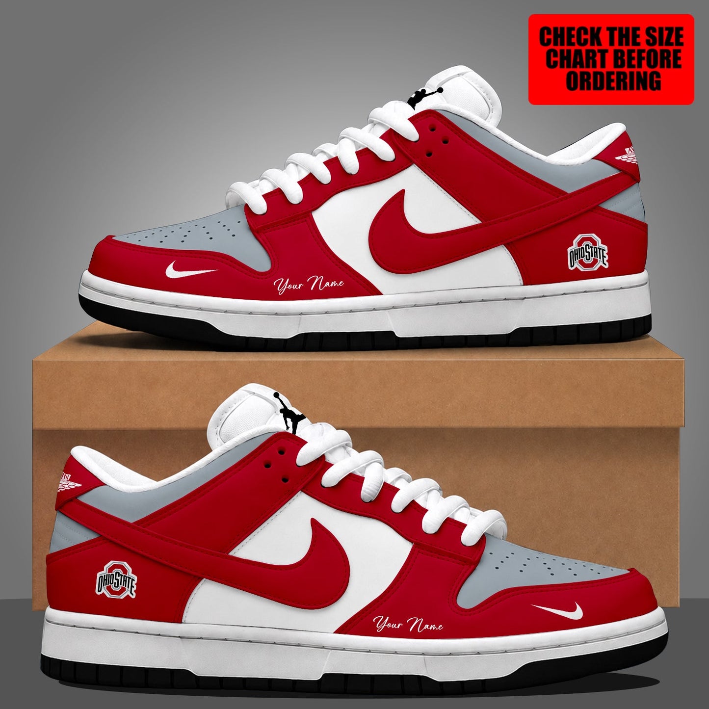 [FAN FAVORITE] NEW CUSTOMIZED NCAA FBS05 OSB OHIO STATE BUCKEYES DUNK LOW SHOES