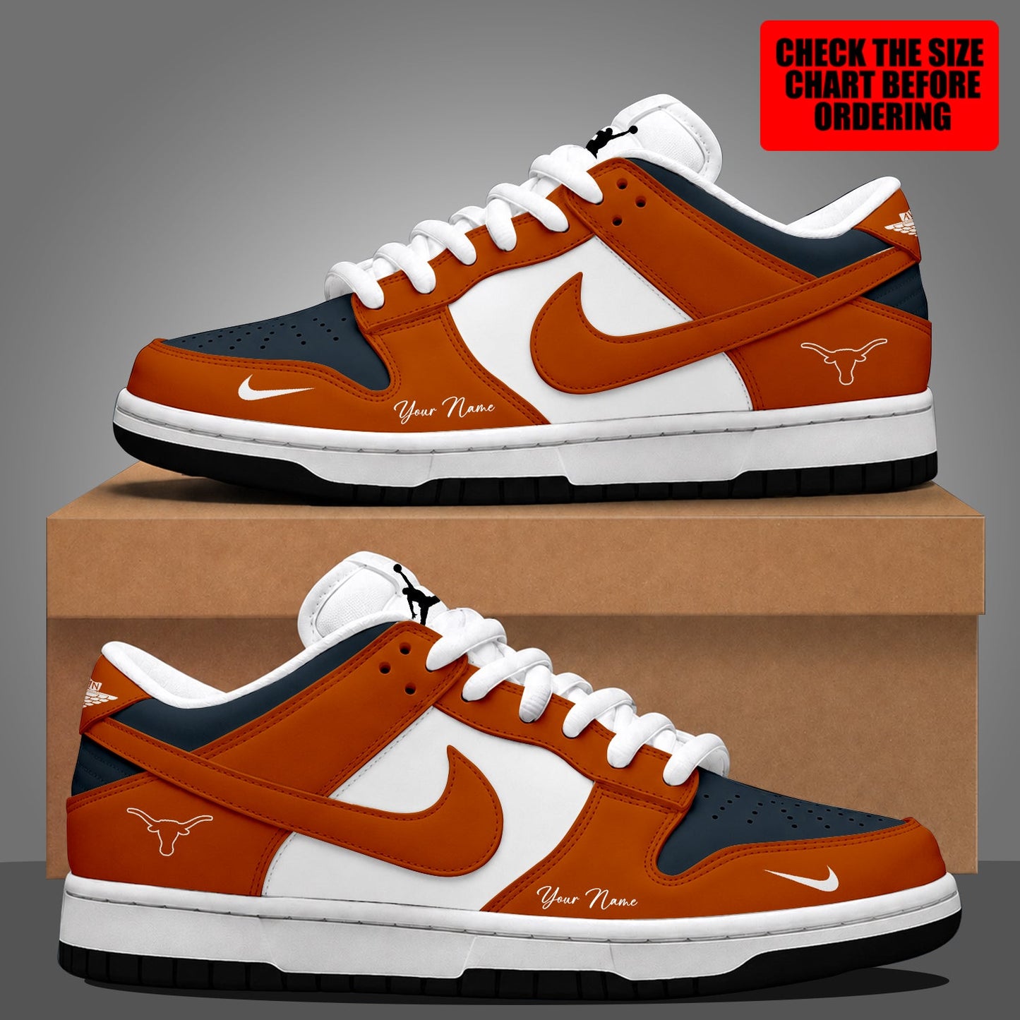 [FAN FAVORITE] NEW CUSTOMIZED NCAA CWS05 TXL TEXAS LONGHORNS DUNK LOW SHOES