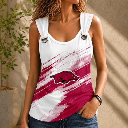 [FAN FAVORITE] NEW CUSTOMIZED NCAA MAM06 AKR ARKANSAS RAZORBACKS O-RING SHOULDER TANK TOP